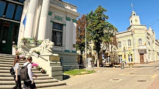 Walking tour along the central street of Chisinau Moldova 4K Life in Moldova Moldavian people [upl. by Dabney878]