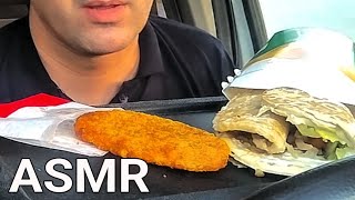 ASMR EATING l MCDONALDS MCARABIA SANDWICH amp HASH BROWN I CAR MUKBANG l MICBANG ASMR [upl. by Corb817]