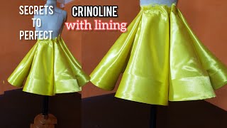 How to Sew Crinoline with lining Clean Finishing  Very Simple amp Fast  Circle Skirt  Mermaid Skirt [upl. by Ikik]