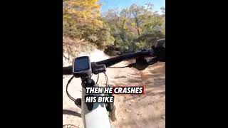 MOUNTAIN BIKER ACCIDENTALLY CHASES BEAR DOWN TRAIL shorts [upl. by Gahl]