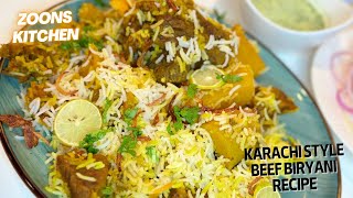 Beef biryani recipe  Karachi style beef biryani recipe  Beef biryani [upl. by Aracahs]