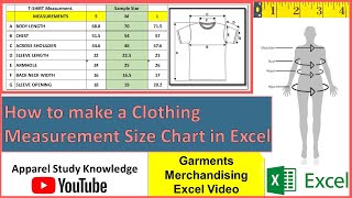 How to make a Clothing Measurement Size Chart in Excel [upl. by Gilbye84]