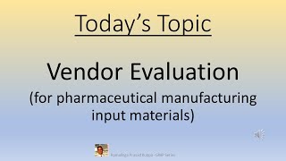 Vendor Evaluation [upl. by Sisenej]