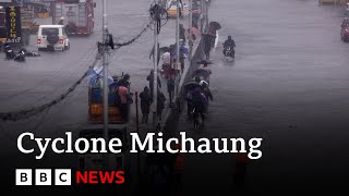 South India evacuates thousands ahead of Cyclone Michaung  BBC News [upl. by Sukramaj830]