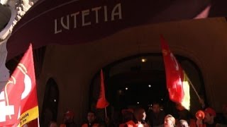 Pariss Lutetia luxury hotel staff strike against job cuts plan [upl. by East999]