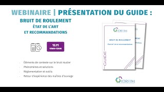 Webinaire de présentation du guide quotBruit de roulement  État de l’art et recommandationsquot [upl. by Chapin]