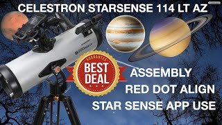 NEW CELESTRON STARSENSE 114AZ LTASSEMBLY STARSENSE APP FIND OBJECTS AUTOMATICALLY  MOON PHOTOS [upl. by Nedaj]