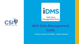 iMIS Data Management Suite  iUpdate Overview and Example [upl. by Ettessil]