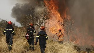 Grecia il meccanismo di protezione civile RescEu attivato per il grande incendio di Corinto [upl. by Laekim]