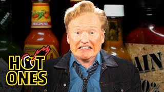 Conan OBrien Needs a Doctor While Eating Spicy Wings  Hot Ones [upl. by Culley982]