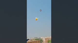 INDIAN FLAG BALLOON IN SKY USING KITE 🇮🇳🤩 shorts pkcrazyexperiments [upl. by Llevaj]