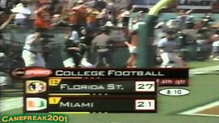 2002 Miami Hurricanes vs Florida State Highlights [upl. by Chandless360]