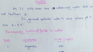 Water  Permissible Limits Of Solids In Water [upl. by Randa]