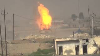 m1 abrams tank atgm hit in ramadi 2015 [upl. by Willett]