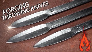 Blacksmithing  Forging throwing knives [upl. by Georgianne]