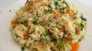 Rizoto me pule dhe perime  Perfect Risotto with chicken and vegetable [upl. by Verlee706]