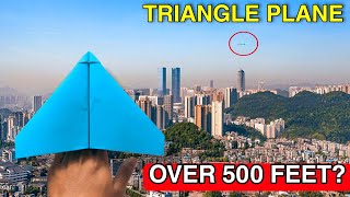 How To Make a PAPER AIRPLANE EASY  TRIANGLE PLANE  Best paper airplane that flies Far [upl. by Jaimie]