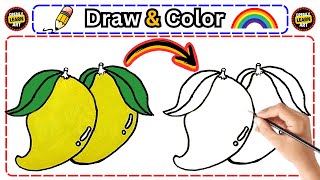 How to Draw Two Mango step by step  Learn Drawing Painting amp Coloring for kids and toddlers [upl. by Neeham]