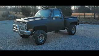 82 gmc shortbed stepside  Rustoleum Satin Black hvlp Devilbiss Flg5 [upl. by Dutchman]