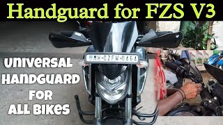 Yamaha FZS V3 Modification  Handguard Installation  Universal Handguard for all bikes [upl. by Dorice900]