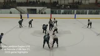 East Lambton Eagles U18C vs Petrolia game highlights Nov 21 2023 [upl. by Diego597]