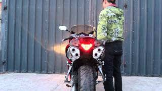 Honda VFR800 Vtec exhaust modification [upl. by Imotas]