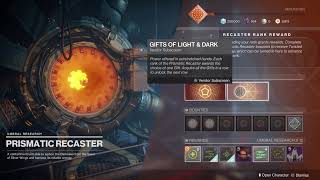 DESTINY 2 HOW TO UPGRADE PRISMATIC RECASTER FULL GUIDE [upl. by Millford845]