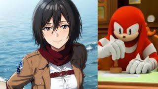 Knuckles rates Attack on Titan Girls attackontitan knuckles [upl. by Voltz518]