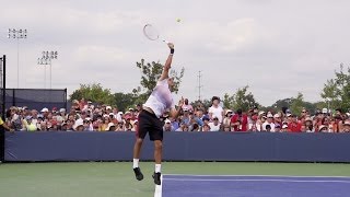 Roger Federer Serve In Super Slow Motion  2013 Cincinnati Open [upl. by Gintz150]