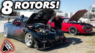 8 ROTORS of INSANITY  TWO 4 Rotor RX7s Extremely Rare [upl. by Silvestro]