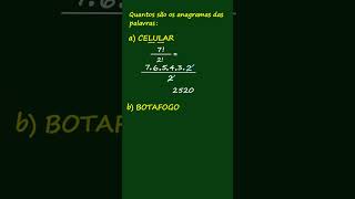 ANAGRAMAS permutacao combinatoria [upl. by Suivatnod]