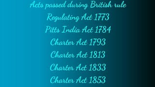 INDIAN HISTORY CHARTER ACTS  17731853 [upl. by Krispin722]