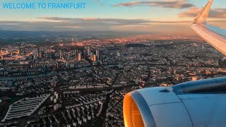 WELCOME to FRANKFURT  SCENIC APPROACH DURING SUNSET [upl. by Aziar]