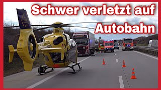 🛑A38 nach UNFALL blockiert❌️Person angefahren und schwer verletzt🆘️🚑RETTUNGSHUBSCHRAUBER im Einsatz🚁 [upl. by Hake]