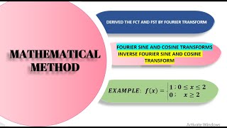 FOURIER SINE AND COSINE TRANSFORM  INVERSE FST AND FCT  EXPLAIN WITH EXAMPLES  NIMRA HABIB [upl. by Elleirb969]