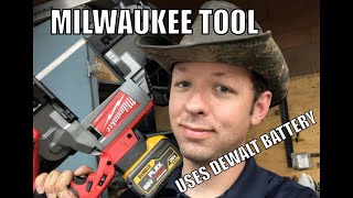 Use DeWalt Flexvolt Batteries 🔋 On Your Milwaukee M18 Tool 🛠 Bcuz Amazon Adapter 😳 Blade Install [upl. by Coughlin]