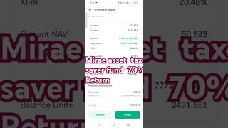 mirae asset ELSS tax saver fund giving 70 Return 🤑🤑  Best ELSS fund  Best tax saver fund shorts [upl. by Mycah864]