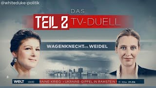 ALICE WEILDE VS SAHRA WAGENKNECHT TEIL 2 TV DUELL [upl. by Adnohsad]