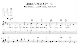 John Crow Say  G key  midi of melody [upl. by Osterhus602]