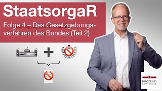 Das Gesetzgebungsverfahren des Bundes Teil 2  Staatsorganisationsrecht  Folge 4 [upl. by Hsan]