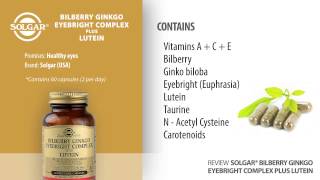 Solgar® Bilberry Ginkgo Eyebright Complex Plus Lutein  Supplement Review [upl. by Nnylatsyrc838]