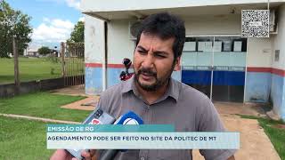 AGENDAMENTO PARA EMISSÃƒO DE RG PODE SER FEITO PELO SITE DA POLITEC MT [upl. by Turnheim]