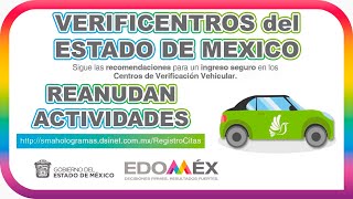 VERIFICENTROS del EDOMEX reanudan la ATENCION para la VERIFICACION VEHICULAR 2020 [upl. by Llenwad]