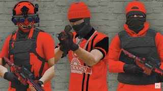 GTA V  5 Easy Tryhard Outfits Tutorial 121 Red outfits 2023 [upl. by Letta]