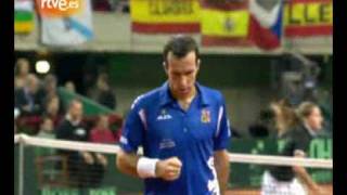 Copa Davis 2009  Ferrer vs Stepanek [upl. by Celtic]