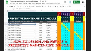 How to create a Preventive Maintenance Schedule for FleetHeavy Equipment in Google Sheets [upl. by Branscum658]