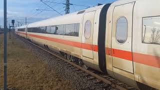 ICE 1 Durchfährt Bahnhof Rathenow Richtung Berlin am Bahnsteig 1 entlang 16022024 [upl. by Ardnosac]