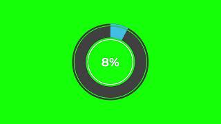 Pie chart 0 to 90 Percentage info graphics Loading Circular green Screen  4K  FREE TO USE [upl. by Docila553]