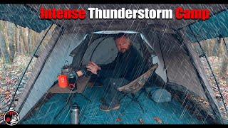 Surviving a Severe Thunderstorm with Hail in a Hot Tent  ASMR Camping Adventure [upl. by Nigen310]