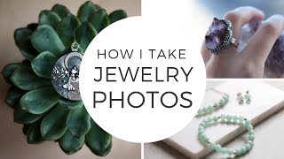 JEWELRY PHOTOGRAPHY  how I take jewelry photos at home Product photography for Etsy [upl. by Brinna]